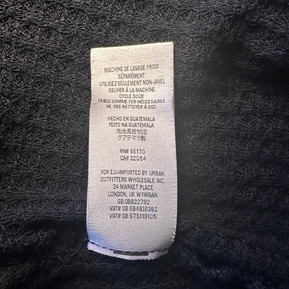 Women's S Free People We The Free Love Me Thermal Top Black Oversized Open Back - Picture 10 of 10